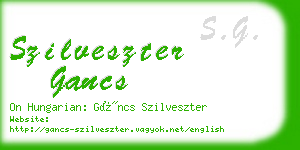 szilveszter gancs business card